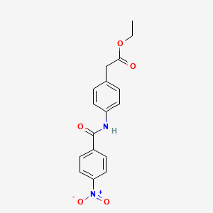 molecular formula C17H16N2O5 B5791923 ethyl {4-[(4-nitrobenzoyl)amino]phenyl}acetate 