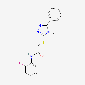 molecular formula C17H15FN4OS B5791928 N-(2-fluorophenyl)-2-[(4-methyl-5-phenyl-4H-1,2,4-triazol-3-yl)thio]acetamide 