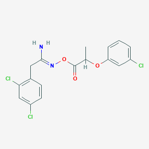 molecular formula C17H15Cl3N2O3 B5791975 N'-{[2-(3-chlorophenoxy)propanoyl]oxy}-2-(2,4-dichlorophenyl)ethanimidamide 