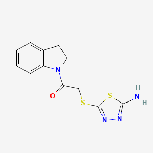 molecular formula C12H12N4OS2 B5791993 5-{[2-(2,3-dihydro-1H-indol-1-yl)-2-oxoethyl]thio}-1,3,4-thiadiazol-2-amine 