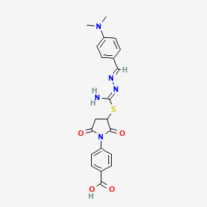 4-(3-{[{2-[4-(dimethylamino)benzylidene]hydrazino}(imino)methyl]thio}-2,5-dioxo-1-pyrrolidinyl)benzoic acid