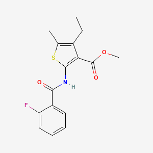 molecular formula C16H16FNO3S B5792008 methyl 4-ethyl-2-[(2-fluorobenzoyl)amino]-5-methyl-3-thiophenecarboxylate 