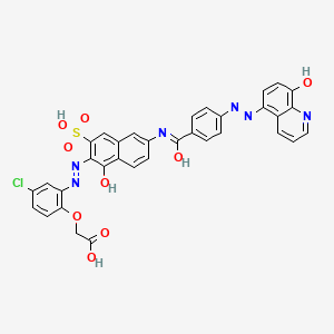 2-[4-Chloro-2-[[1-hydroxy-6-[[hydroxy-[4-[(8-hydroxyquinolin-5-yl)diazenyl]phenyl]methylidene]amino]-3-sulfonaphthalen-2-yl]diazenyl]phenoxy]acetic acid