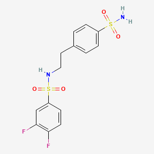 molecular formula C14H14F2N2O4S2 B5792093 N-{2-[4-(aminosulfonyl)phenyl]ethyl}-3,4-difluorobenzenesulfonamide 