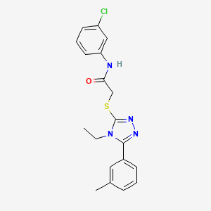 molecular formula C19H19ClN4OS B5792116 N-(3-chlorophenyl)-2-{[4-ethyl-5-(3-methylphenyl)-4H-1,2,4-triazol-3-yl]thio}acetamide 