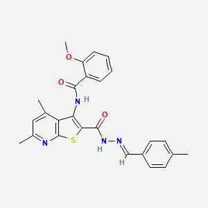 molecular formula C26H24N4O3S B5792127 N-(4,6-dimethyl-2-{[2-(4-methylbenzylidene)hydrazino]carbonyl}thieno[2,3-b]pyridin-3-yl)-2-methoxybenzamide 