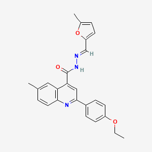 molecular formula C25H23N3O3 B5792135 2-(4-ethoxyphenyl)-6-methyl-N'-[(5-methyl-2-furyl)methylene]-4-quinolinecarbohydrazide 