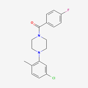 molecular formula C18H18ClFN2O B5792149 1-(5-chloro-2-methylphenyl)-4-(4-fluorobenzoyl)piperazine 