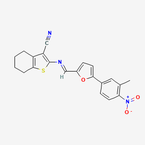 molecular formula C21H17N3O3S B5792154 2-({[5-(3-methyl-4-nitrophenyl)-2-furyl]methylene}amino)-4,5,6,7-tetrahydro-1-benzothiophene-3-carbonitrile 