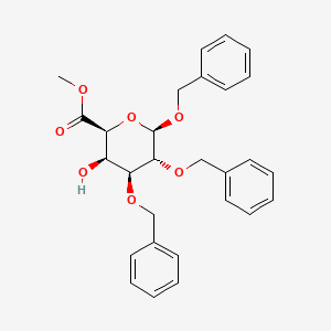 methyl (2S,3R,4S,5R,6R)-3-hydroxy-4,5,6-tris(phenylmethoxy)oxane-2-carboxylate