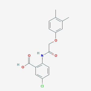 molecular formula C17H16ClNO4 B5792175 5-chloro-2-{[(3,4-dimethylphenoxy)acetyl]amino}benzoic acid 