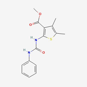 molecular formula C15H16N2O3S B5792195 methyl 2-[(anilinocarbonyl)amino]-4,5-dimethyl-3-thiophenecarboxylate 