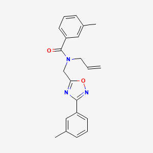 molecular formula C21H21N3O2 B5792216 N-allyl-3-methyl-N-{[3-(3-methylphenyl)-1,2,4-oxadiazol-5-yl]methyl}benzamide 