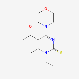 molecular formula C13H19N3O2S B5792224 1-[1-ethyl-6-methyl-4-(4-morpholinyl)-2-thioxo-1,2-dihydro-5-pyrimidinyl]ethanone 