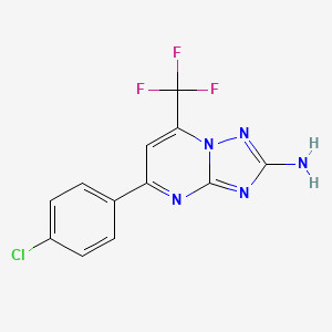 molecular formula C12H7ClF3N5 B5792257 5-(4-chlorophenyl)-7-(trifluoromethyl)[1,2,4]triazolo[1,5-a]pyrimidin-2-amine 