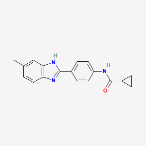 molecular formula C18H17N3O B5792309 N-[4-(5-methyl-1H-benzimidazol-2-yl)phenyl]cyclopropanecarboxamide 