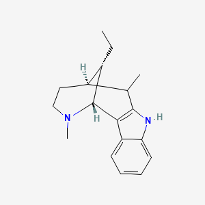 molecular formula C18H24N2 B579231 (1R,12S,16S)-16-ethyl-11,15-dimethyl-9,15-diazatetracyclo[10.3.1.02,10.03,8]hexadeca-2(10),3,5,7-tetraene CAS No. 19046-20-9