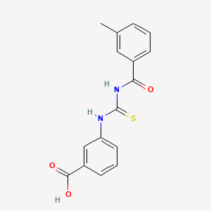 molecular formula C16H14N2O3S B5792312 3-({[(3-methylbenzoyl)amino]carbonothioyl}amino)benzoic acid 