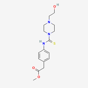 molecular formula C16H23N3O3S B5792315 methyl [4-({[4-(2-hydroxyethyl)-1-piperazinyl]carbonothioyl}amino)phenyl]acetate 