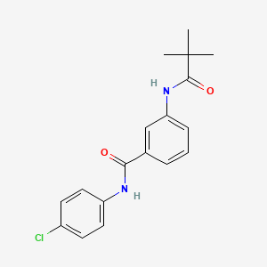 molecular formula C18H19ClN2O2 B5792352 N-(4-chlorophenyl)-3-[(2,2-dimethylpropanoyl)amino]benzamide 