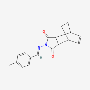 molecular formula C18H18N2O2 B5792358 4-[(4-methylbenzylidene)amino]-4-azatricyclo[5.2.2.0~2,6~]undec-8-ene-3,5-dione 