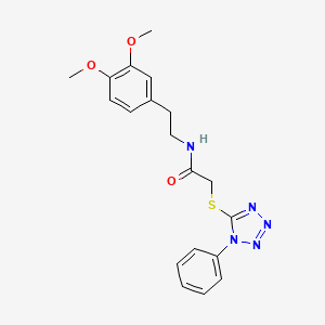 molecular formula C19H21N5O3S B5792377 N-[2-(3,4-dimethoxyphenyl)ethyl]-2-[(1-phenyl-1H-tetrazol-5-yl)thio]acetamide 