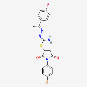 1-(4-bromophenyl)-2,5-dioxo-3-pyrrolidinyl 2-[1-(4-fluorophenyl)ethylidene]hydrazinecarbimidothioate