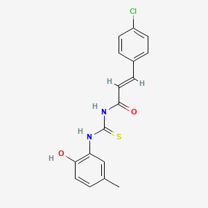 molecular formula C17H15ClN2O2S B5792496 3-(4-chlorophenyl)-N-{[(2-hydroxy-5-methylphenyl)amino]carbonothioyl}acrylamide 