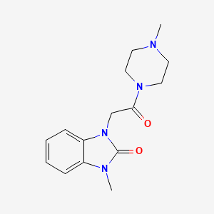 molecular formula C15H20N4O2 B5792499 1-methyl-3-[2-(4-methyl-1-piperazinyl)-2-oxoethyl]-1,3-dihydro-2H-benzimidazol-2-one 