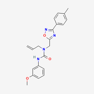 molecular formula C21H22N4O3 B5792501 N-allyl-N'-(3-methoxyphenyl)-N-{[3-(4-methylphenyl)-1,2,4-oxadiazol-5-yl]methyl}urea 