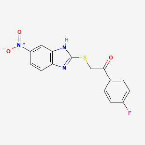 1-(4-fluorophenyl)-2-[(5-nitro-1H-benzimidazol-2-yl)thio]ethanone