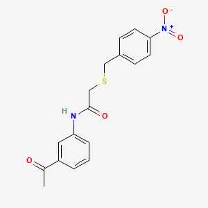 molecular formula C17H16N2O4S B5792533 N-(3-acetylphenyl)-2-[(4-nitrobenzyl)thio]acetamide 