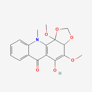 molecular formula C17H17NO6 B579255 3a,11b-Dihydro-5-hydroxy-4,11b-dimethoxy-11-methyl-1,3-dioxolo[4,5-c]acridin-6(11H)-one CAS No. 17014-58-3