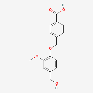 molecular formula C16H16O5 B5792555 4-{[4-(hydroxymethyl)-2-methoxyphenoxy]methyl}benzoic acid 