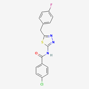4-chloro-N-[5-(4-fluorobenzyl)-1,3,4-thiadiazol-2-yl]benzamide