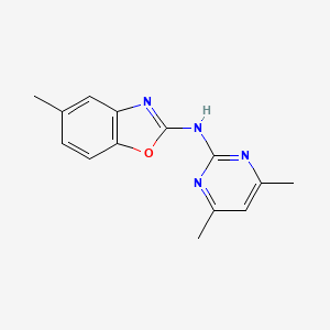 molecular formula C14H14N4O B5792582 N-(4,6-dimethyl-2-pyrimidinyl)-5-methyl-1,3-benzoxazol-2-amine 