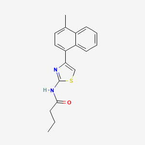 molecular formula C18H18N2OS B5792635 N-[4-(4-methyl-1-naphthyl)-1,3-thiazol-2-yl]butanamide 