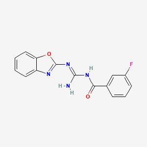 molecular formula C15H11FN4O2 B5792643 N-[amino(1,3-benzoxazol-2-ylamino)methylene]-3-fluorobenzamide 