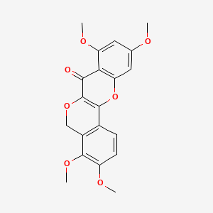 molecular formula C20H18O7 B579265 3,4,8,10-Tetramethoxy[2]benzopyrano[4,3-b][1]benzopyran-7(5H)-one CAS No. 17277-00-8