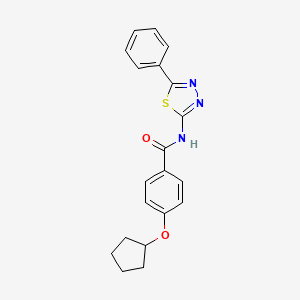 molecular formula C20H19N3O2S B5792699 4-(cyclopentyloxy)-N-(5-phenyl-1,3,4-thiadiazol-2-yl)benzamide 