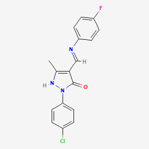 2-(4-chlorophenyl)-4-{[(4-fluorophenyl)amino]methylene}-5-methyl-2,4-dihydro-3H-pyrazol-3-one