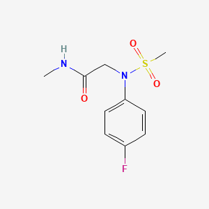 molecular formula C10H13FN2O3S B5792767 N~2~-(4-fluorophenyl)-N~1~-methyl-N~2~-(methylsulfonyl)glycinamide 