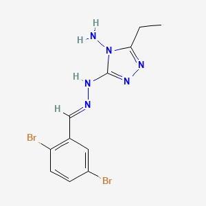molecular formula C11H12Br2N6 B5792782 2,5-dibromobenzaldehyde (4-amino-5-ethyl-4H-1,2,4-triazol-3-yl)hydrazone 