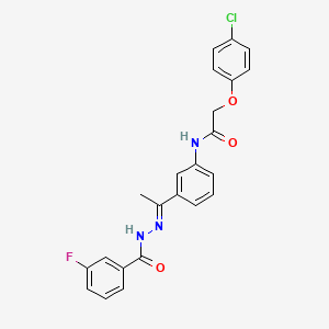 2-(4-chlorophenoxy)-N-{3-[N-(3-fluorobenzoyl)ethanehydrazonoyl]phenyl}acetamide