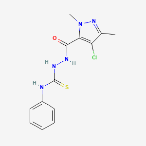 molecular formula C13H14ClN5OS B5792830 2-[(4-chloro-1,3-dimethyl-1H-pyrazol-5-yl)carbonyl]-N-phenylhydrazinecarbothioamide 