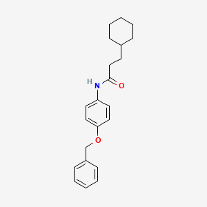 molecular formula C22H27NO2 B5792851 N-[4-(benzyloxy)phenyl]-3-cyclohexylpropanamide 