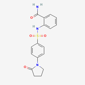 molecular formula C17H17N3O4S B5792869 2-({[4-(2-oxo-1-pyrrolidinyl)phenyl]sulfonyl}amino)benzamide 
