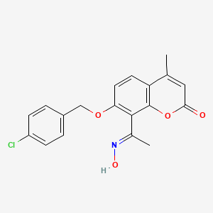 molecular formula C19H16ClNO4 B5792877 7-[(4-chlorobenzyl)oxy]-8-(N-hydroxyethanimidoyl)-4-methyl-2H-chromen-2-one 