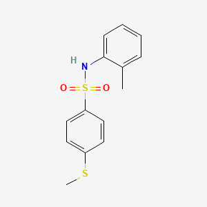molecular formula C14H15NO2S2 B5792886 N-(2-methylphenyl)-4-(methylthio)benzenesulfonamide 