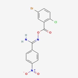molecular formula C14H9BrClN3O4 B5792888 N'-[(5-bromo-2-chlorobenzoyl)oxy]-4-nitrobenzenecarboximidamide 